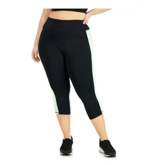 ID Ideology Women's Colorblocked Capri Leggings Green ASh - Picture 5 of 11